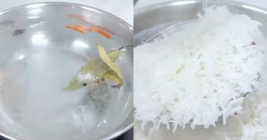 Parboil the rice