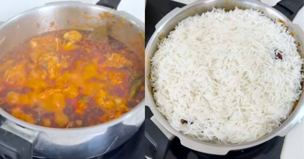 cook the chicken & layer the rise
